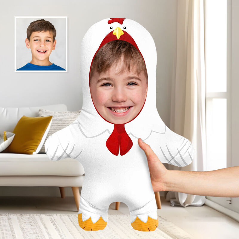 Coussin visage personnalisé Idée Poulet Coussin photo Cadeau pour enfants