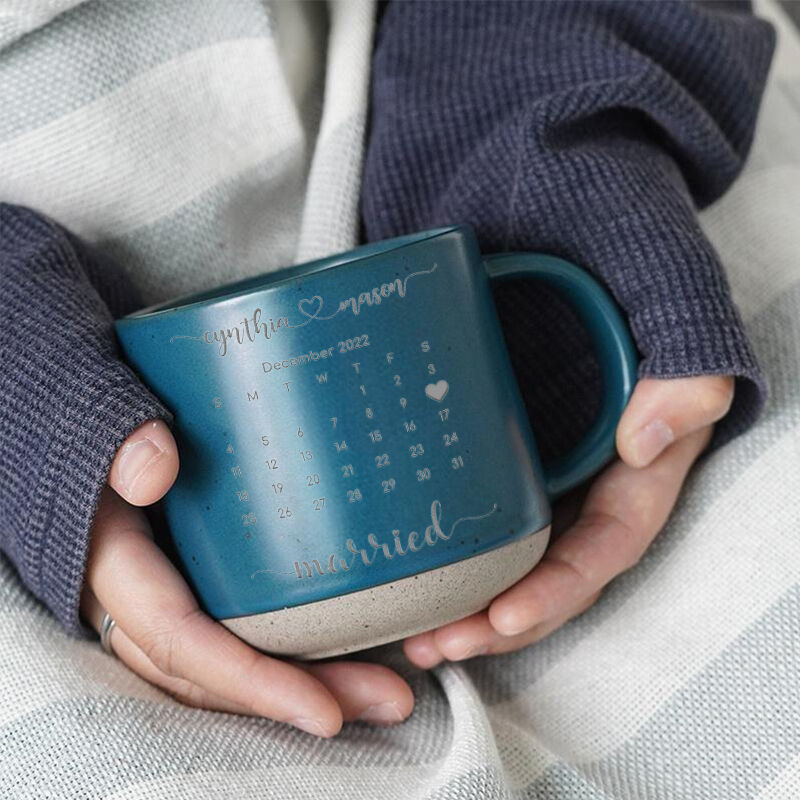 Personalisierte Keramiktasse Customized Kalender Jahrestag Geschenke für Paare