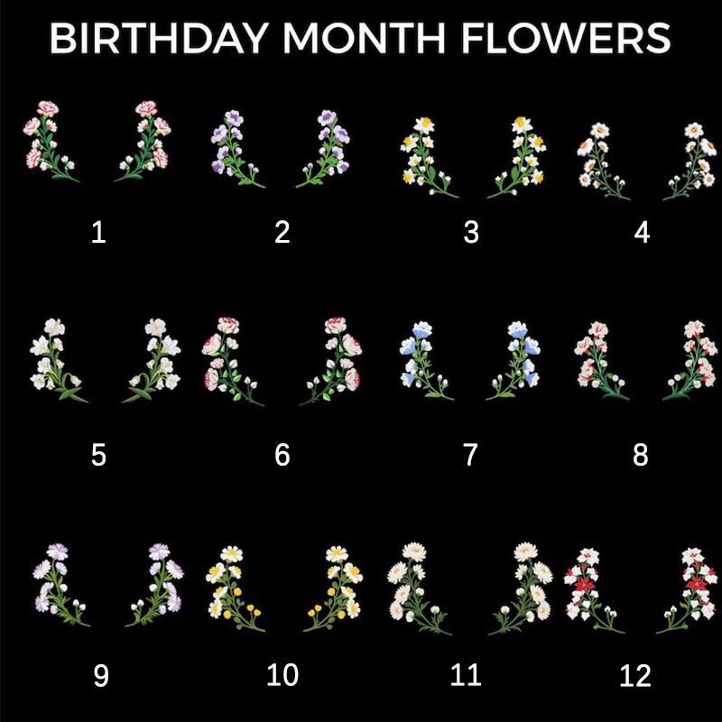 Personlig genser Brodert tilpasset foto fødselsmåned blomster design utsøkt morsdagsgave