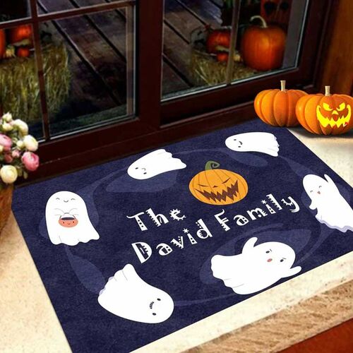 Tappettino Personalizzato con Nome della Famiglia Stile Halloween