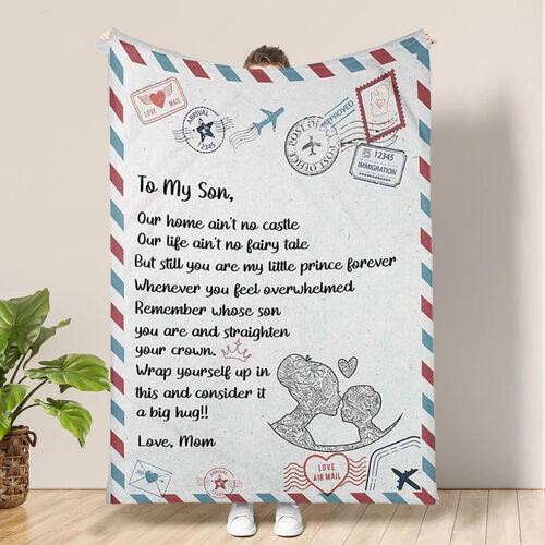 Personalized Mail Love Letter Blanket  to My Son My Little Prince from Mom