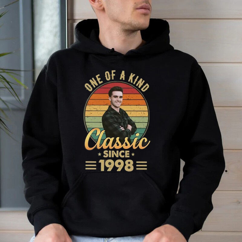 Gepersonaliseerde hoodie One Of A Kind Classic met persoonlijk fotodesign Aantrekkelijk cadeau voor vrienden