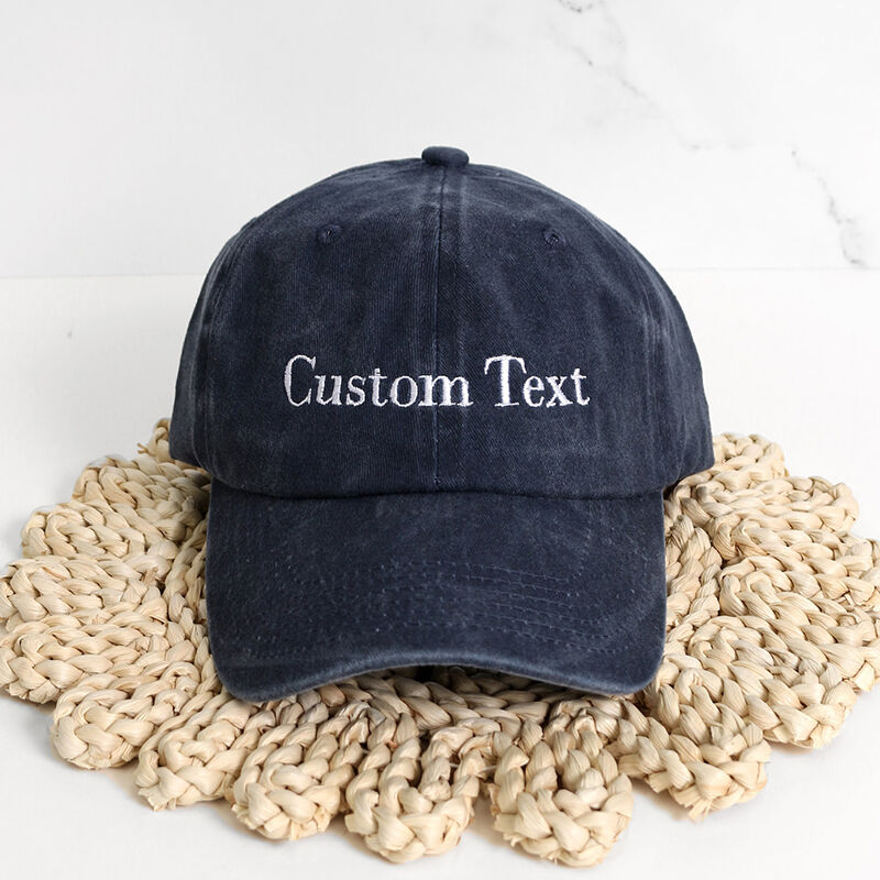 Personalisierte Kappe Individuell bestickter Text Gestalten Sie Ihr eigenes bedeutungsvolles Geschenk für einen geliebten Menschen