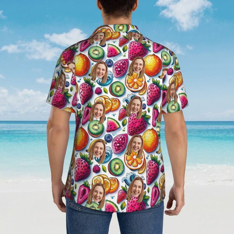 Camicie hawaiane personalizzate da uomo con stampe di frutta tropicale per famiglia