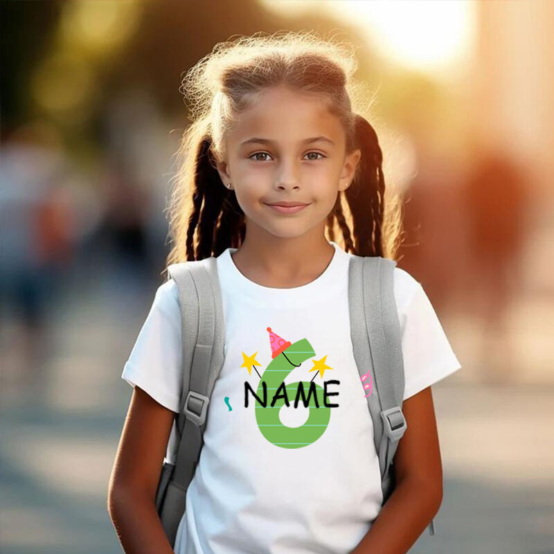 Personalized Kids T-Shirt Custom Name And Age Birthday Gift For Girls