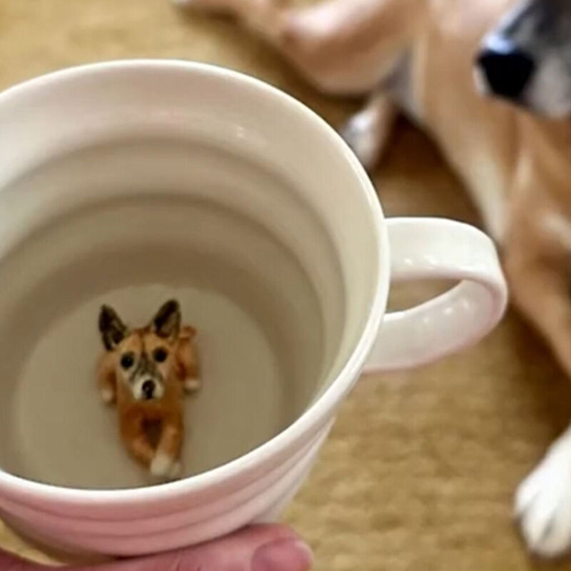 Taza de cerámica personalizada hecha a mano para mascotas, regalo cálido para amantes de las mascotas
