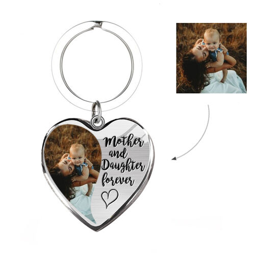Personalized Mother And Daughter Forever Memorial Photo Keychain