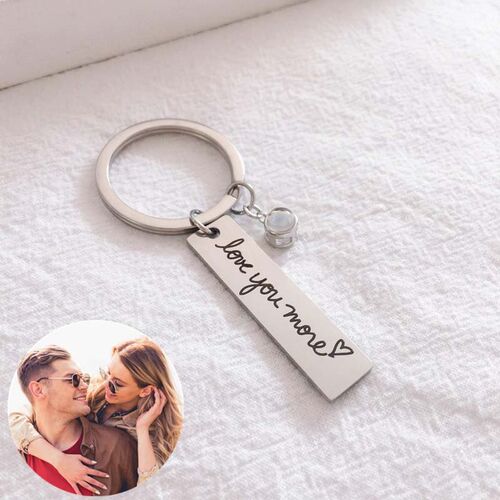 Personalized Couple Projection Photo Keychain