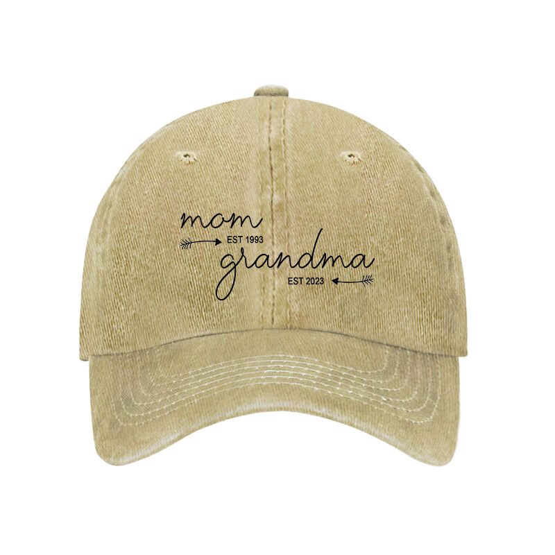 Personalized Hat from Mom to Grandma with Custom Date Gift for Mother's Day