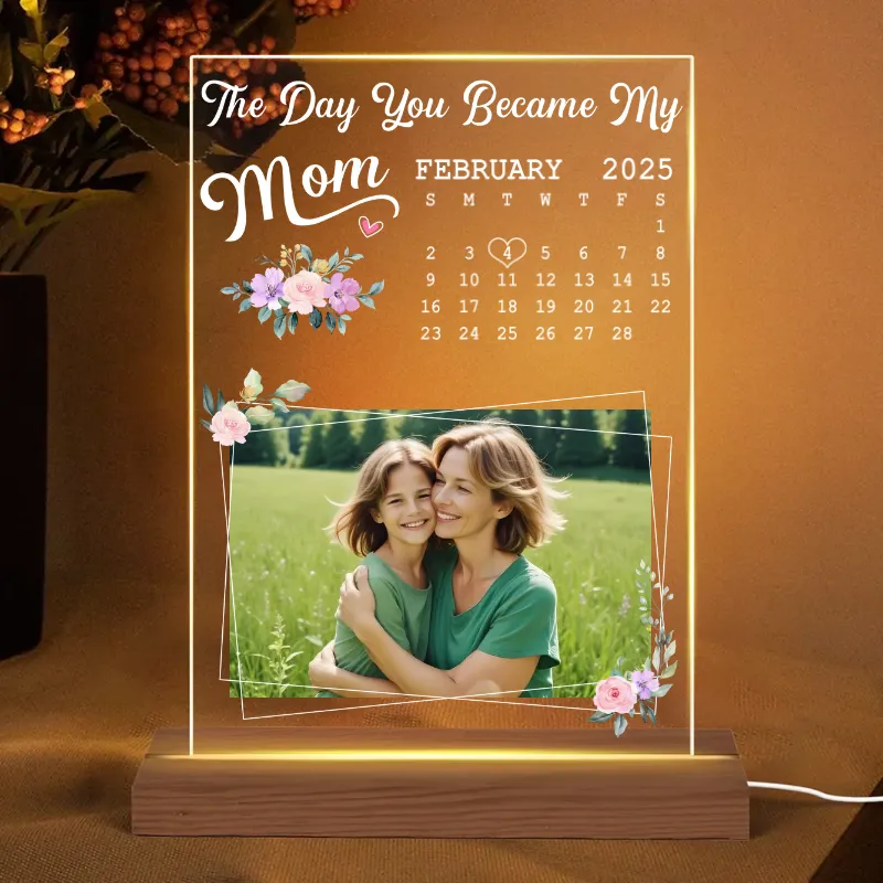 Personalisiertes Bild Nachtlicht mit benutzerdefinierten Datum Wichtiges Geschenk für Mama