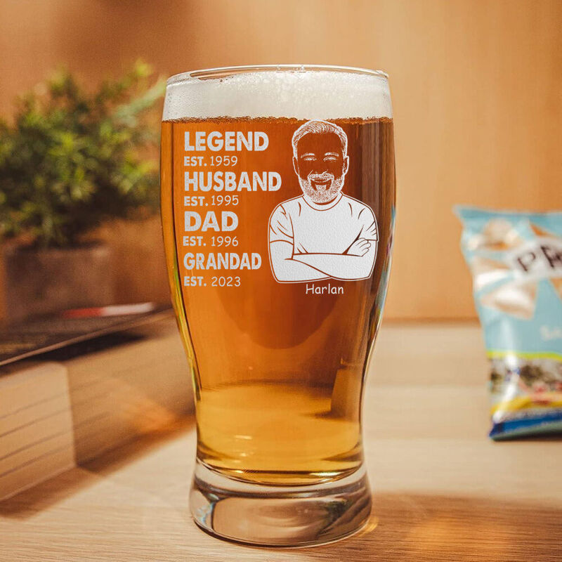 Personalisiertes Bierglas mit individuellem Datum Witziges Geschenk zum Vatertag