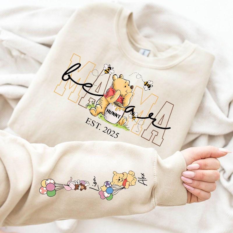Personalized Sweatshirt Mama Bear with Custom Kids Cute Cartoon Design Attractive Mother's Day Gift
