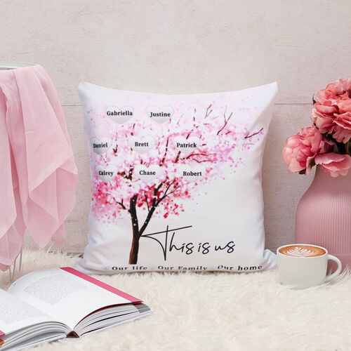 "This Is Our Life & Our Family & Our Home" Custom Family Tree Pillow
