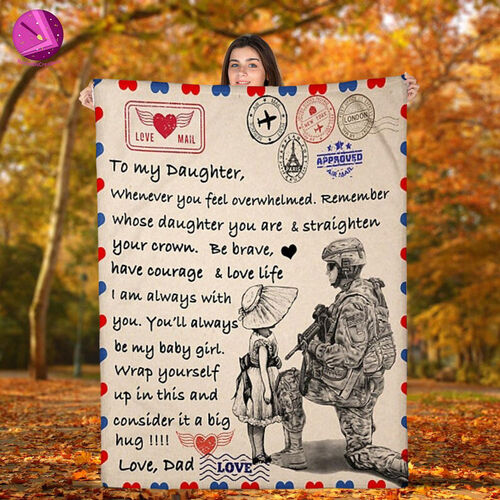 Personalized Love Letter Blanket Baby Girl to Daughter from Dad