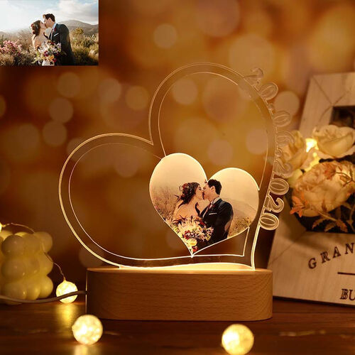 Personalisierte Buntstift Stil Liebe Acryl Lampe für Ehepaar