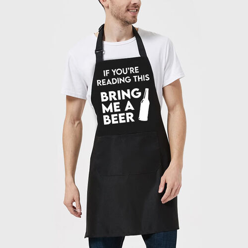 Cool Apron with A Bottle Pattern Creative Gift for Christmas