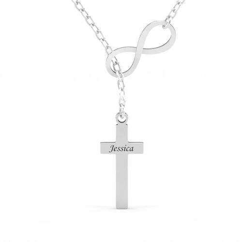 "Our Destiny" Personalized Necklace with Infinity and Cross