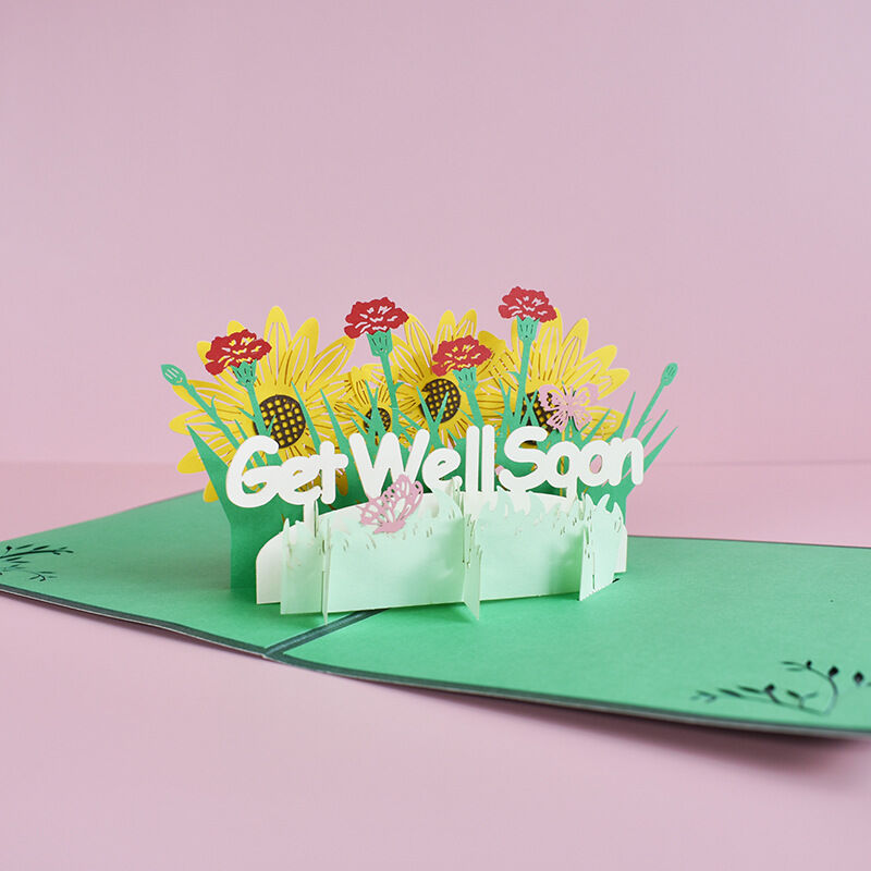 3D Pop Up Card Get Well Soon Sunflower Design Sympathy Gift for Friends