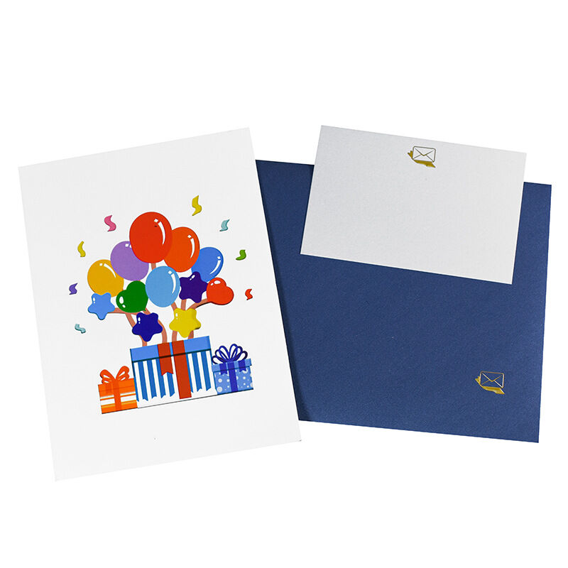 Carte Pop Up 3D Joyeux Anniversaire Ballon Surprise Boîte Cadeau