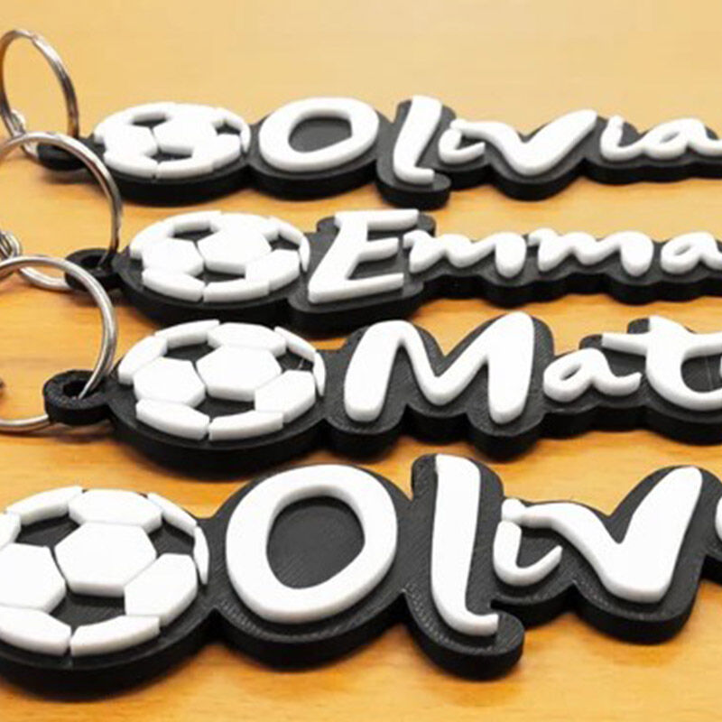 Porte-clés de football personnalisé imprimé en 3D avec nom personnalisé, cadeau sympa pour lui