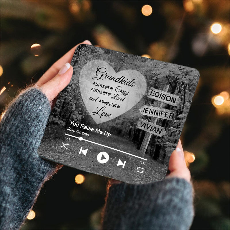 Imán para nevera con nombre personalizado y música, regalo perfecto para la abuela