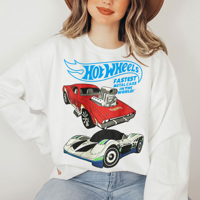 Personalized Sweatshirt Hot Wheels Fast Metal Cars Cool Printed Design Attractive Gift for Car Lovers