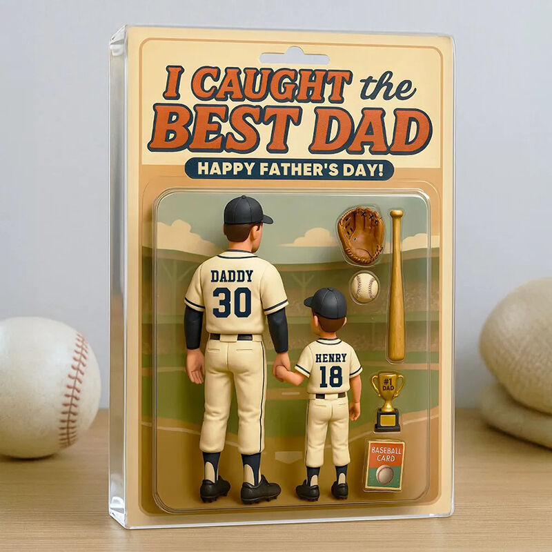 Personalized Name Acrylic Plaque with Baseball Pattern Cool Gift for Father