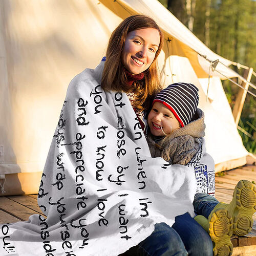 Coperte con Lettere d'amore e Timbro Postale in Flanella per Papà