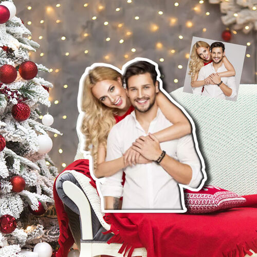Personalized Funny 3D Full Body Portrait Pillow Christmas Gift for Couple