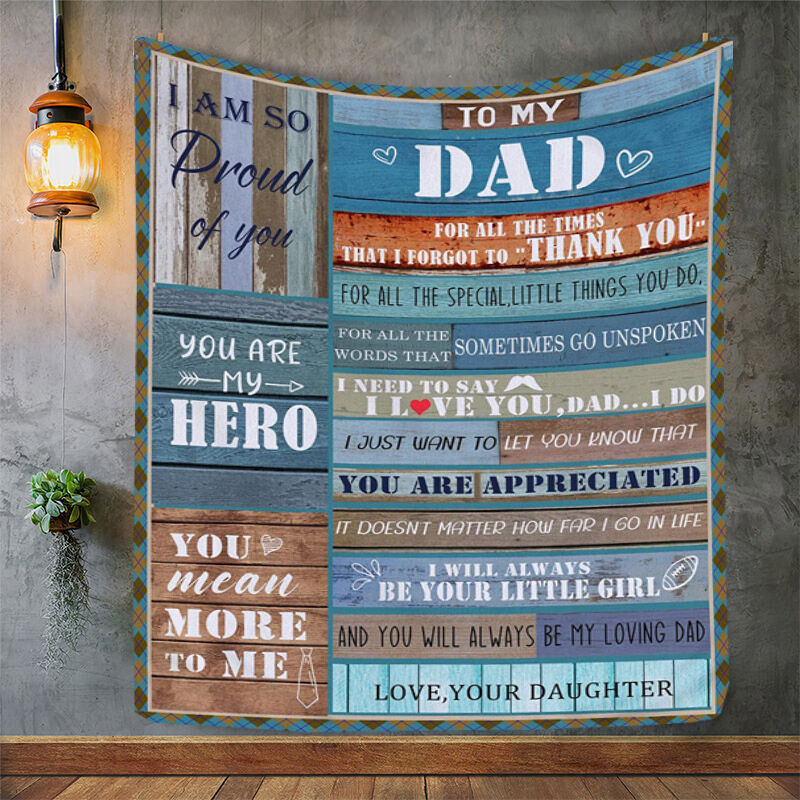 Love Letter Blanket Great Gift for Dad "You Mean More To Me"