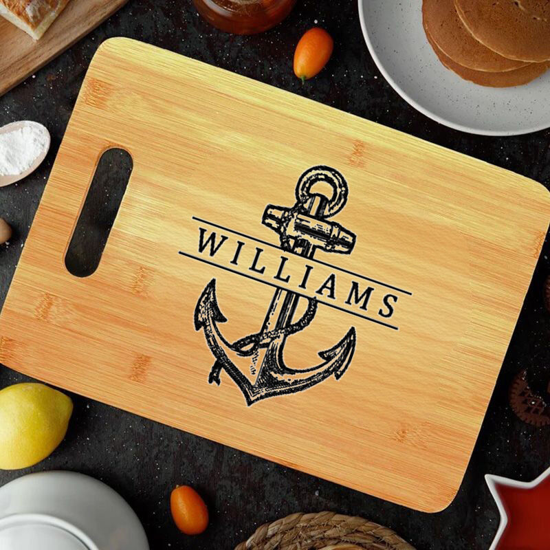 Personalized Name Charcuterie Board with Anchor Pattern Interesting Gift for Special Person