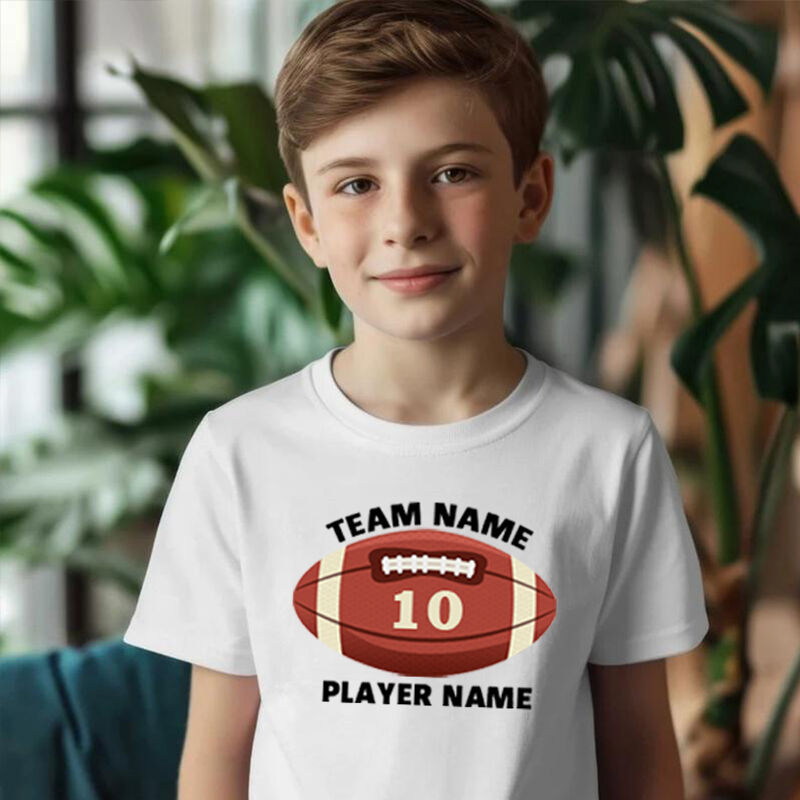 Personalized Kids T-Shirts With Custom Name And Rugby Graphics For Sports Fanatics