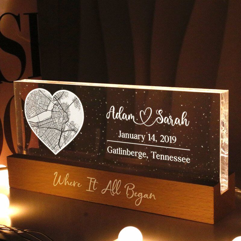 Personalized Led Lights Custom Map Sweet Gift For Couples