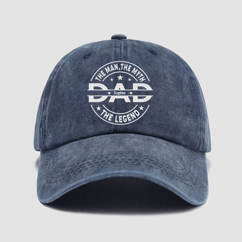 Personalized Hat The Myth The Legend Custom Names Emblem Design Perfect Gift for Dad