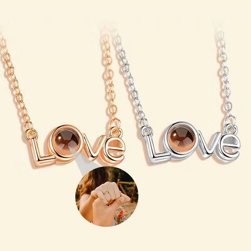 Personalized "Love" Photo Projection Necklace  for Girlfriends