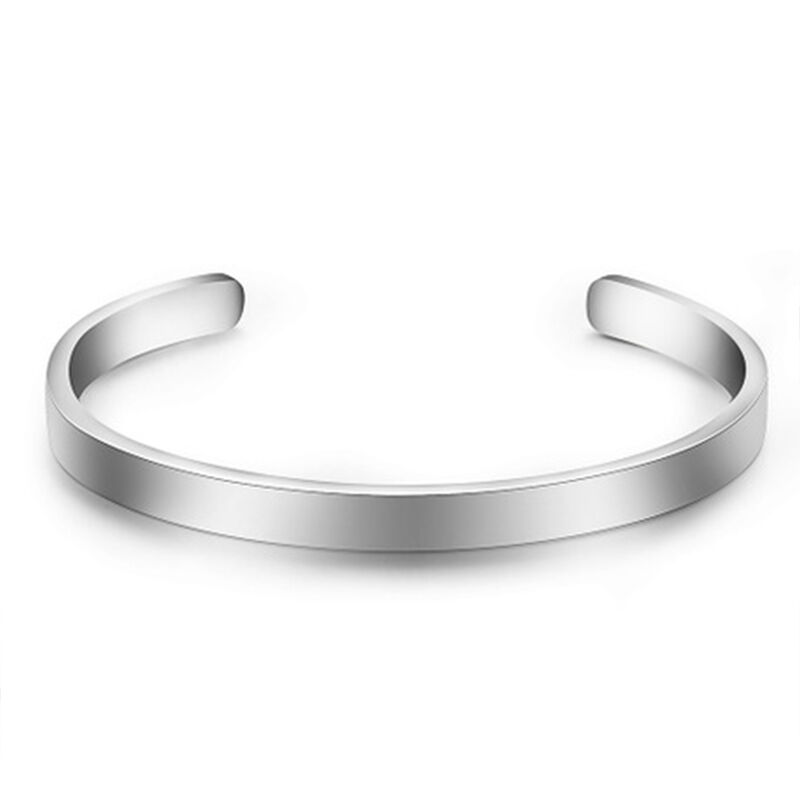 "Want To See Him" Personalized Bangle for Men Stainless Steel