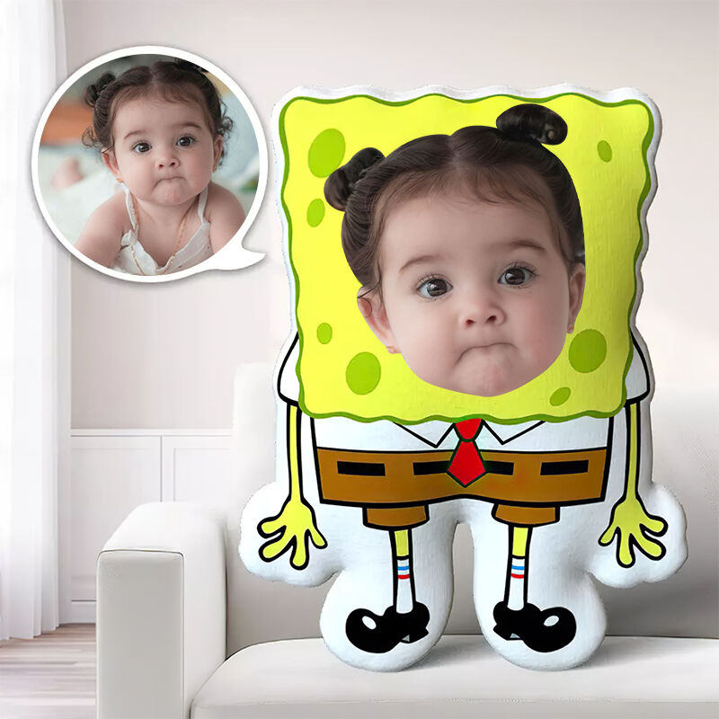 3D Cuscino Personalizzato con Foto a Forma di Sponge Bob