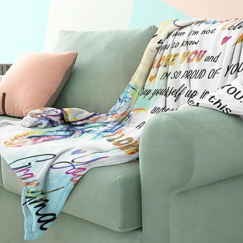 "A Big Hug"Personalized Love Letter Throw Blanket to Special Granddaughter