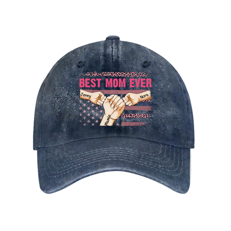 Personalized Hat Stars and Stripes Leopard Element Fist Bump Design for Best Mom
