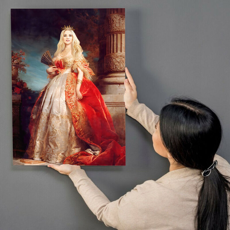 "The Queen of Roses" Personalized Royal Photo Frame Customized Head Photo for Her