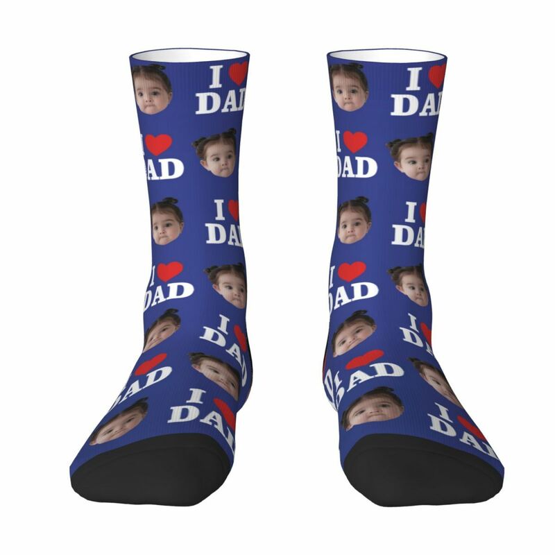 Calcetines con Cara Personalizados «I Love Dad» Regalo de Papá para el Día del Padre