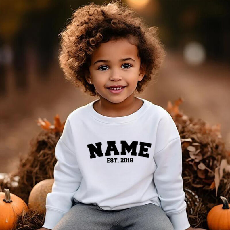 Personalized Kids Embroidered Sweatshirt With Custom Name Warm Gift For Children