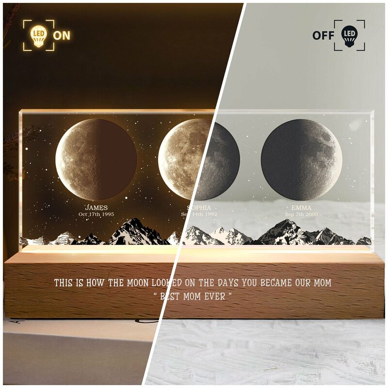 Personalized Led Light Customized Moon Phase Warm Gift For Mom