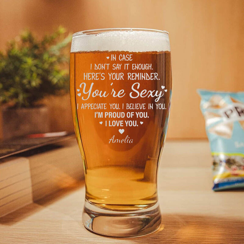 Personalized Name Beer Glass Perfect Gift for Your Love "I Believe In You"