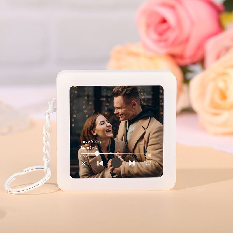 Porte-clés photo personnalisé Boîte à musique Cadeau créatif pour votre amour