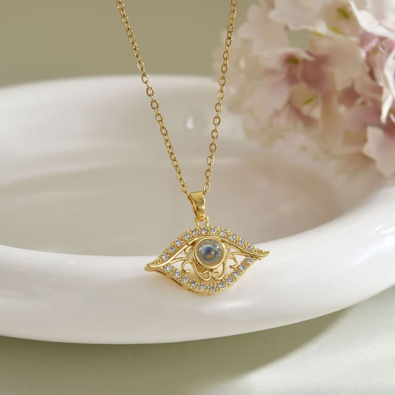 Collana personalizzata con immagine della proiezione del malocchio Regalo caldo per i membri della famiglia