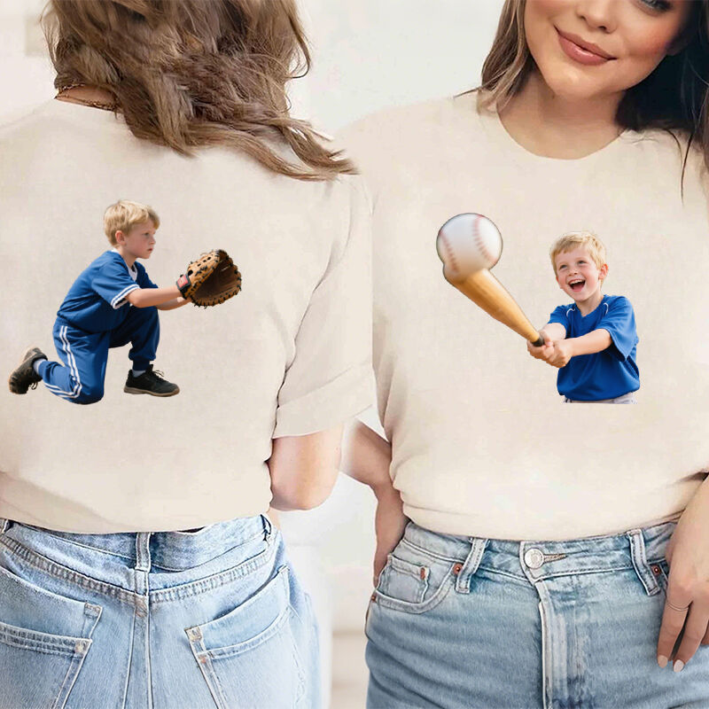 Personalized T-shirt Custom Front and Back Photos Capture The Moments Perfect Gift for Mom Sports Lovers
