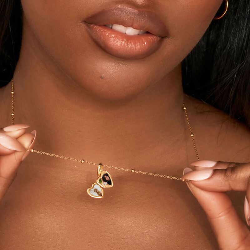 Gepersonaliseerde fotoketting met geboortesteen Mooi cadeau voor haar
