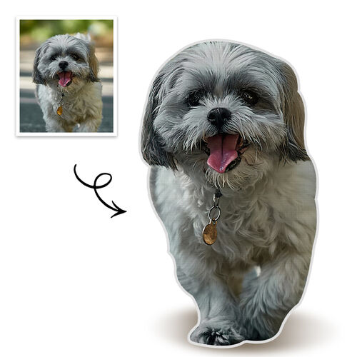 Almohada personalizada con foto de cuerpo entero 3D retrato de perro