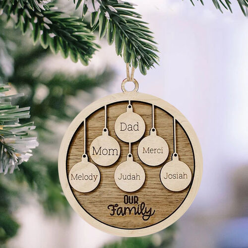 Personalized Family Name Bow Christmas Ornament